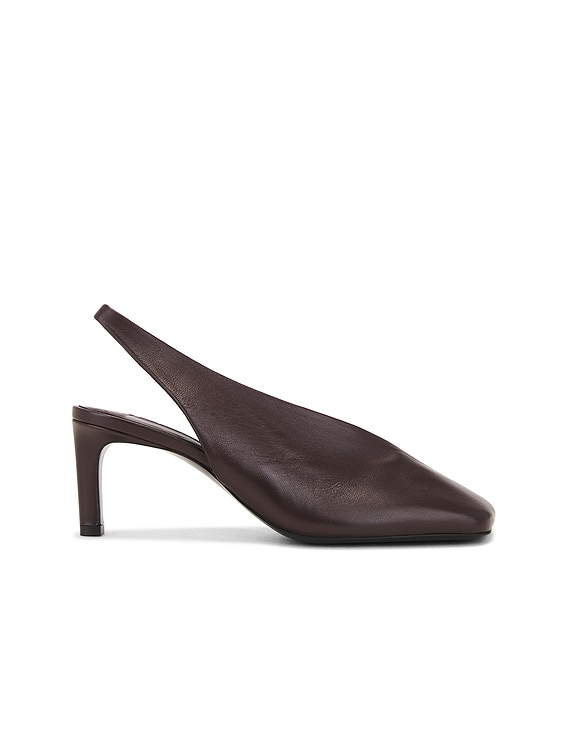 Jil Sander Folded Sling Back Heel in Aubergine | FWRD