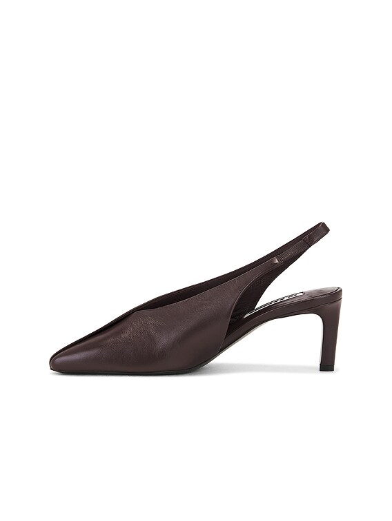 Jil Sander Folded Sling Back Heel in Aubergine | FWRD
