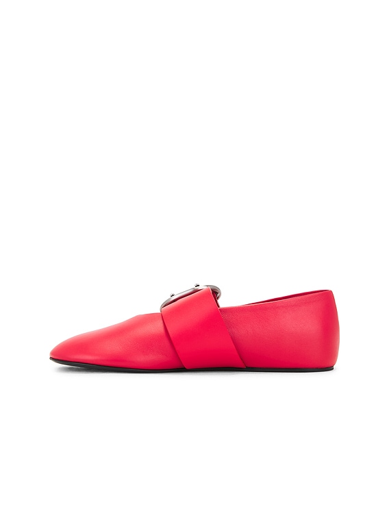 Jil Sander Cannolo Buckle Ballerina Flat in Red | FWRD