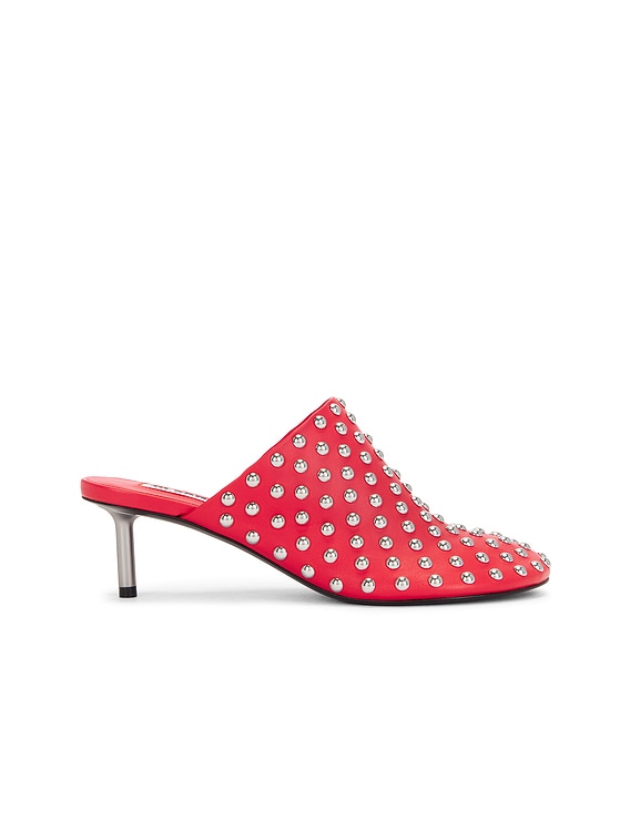 Jil Sander Stud Mule Heel in Red | FWRD