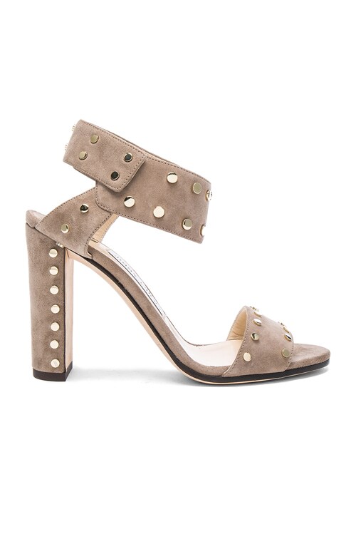 Jimmy Choo Veto Heel in Light Mocha Gold FWRD