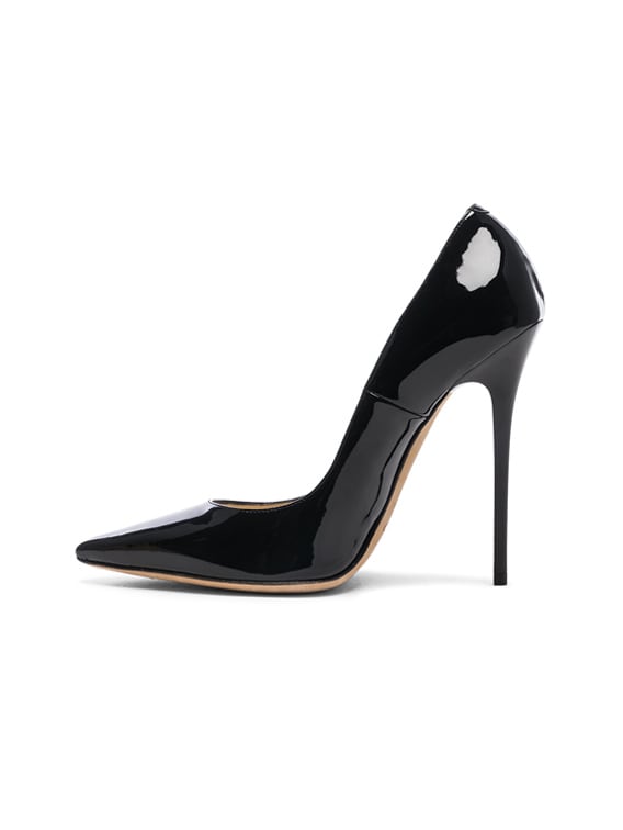 Jimmy Choo Anouk 120 Patent Leather Pump in Black | FWRD