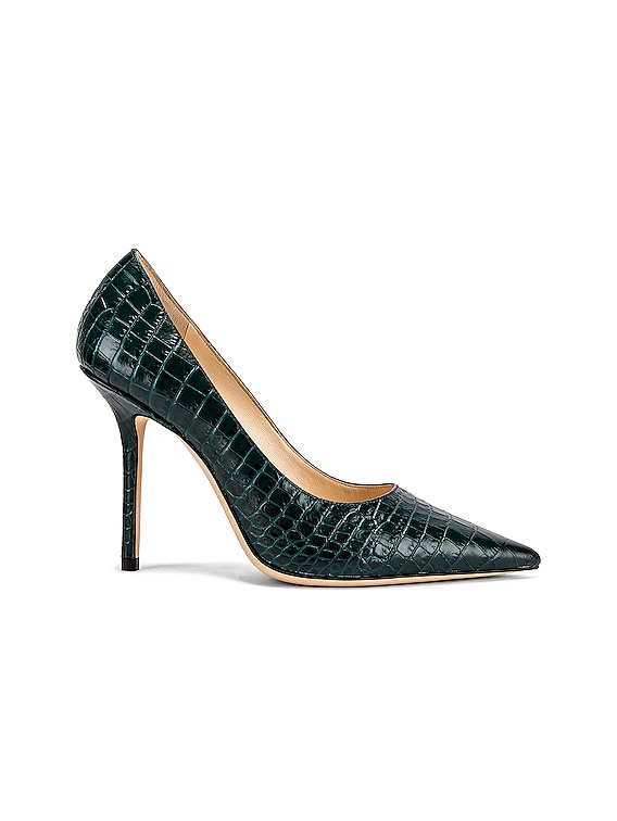 croc embossed heels