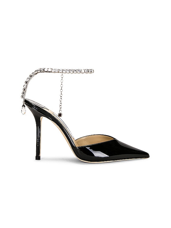 Jimmy Choo Saeda Embellished Patent-Leather Pumps in Black