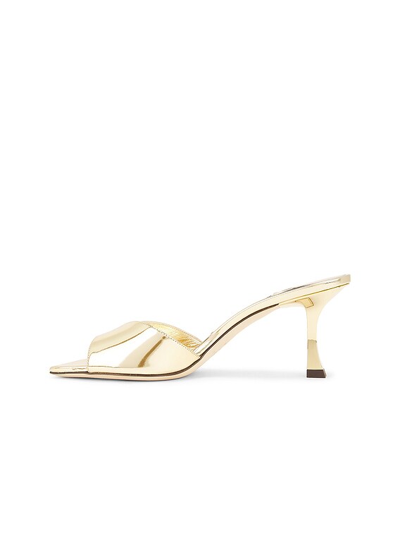 JIMMY CHOO SKYE70QUIGOLD 関税送料込 Skye 70 metallic leather mules in gold - Jimmy Choo | Mytheresa