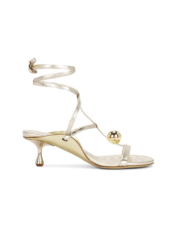 ◆正規品・新品◆Jimmy Choo(ジミーチュウ) Zandra Jimmy Choo Zyra 50 Sandal in Gold | FWRD