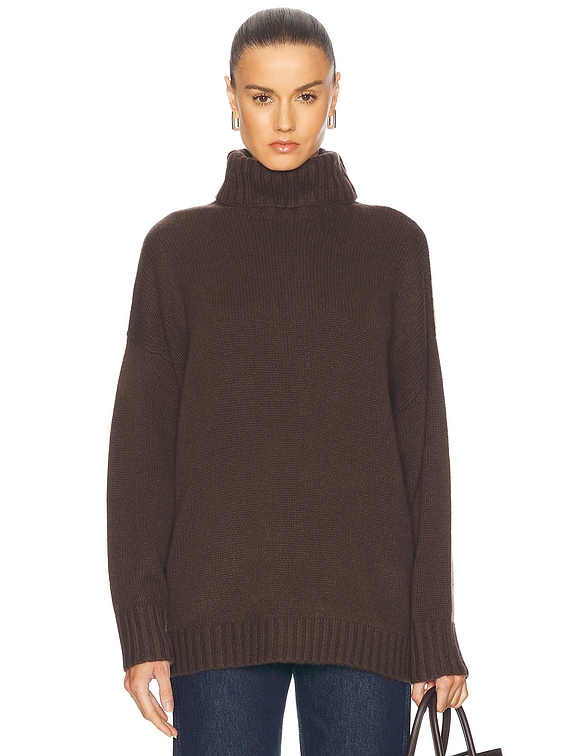 Jenni Kayne Cashmere Porter Turtleneck Sweater in Chocolate FWRD