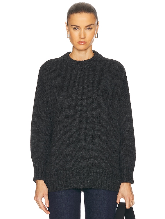 Jenni Kayne Alpaca Cocoon Crewneck Sweater in Charcoal | FWRD