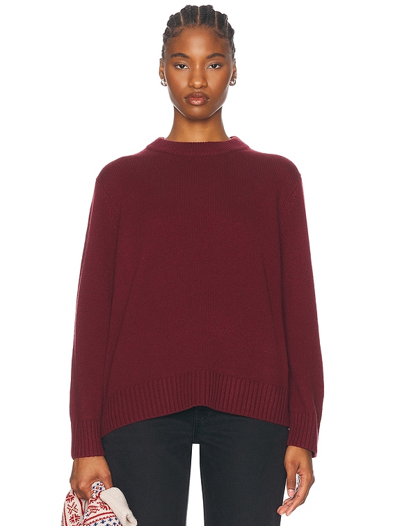 Jenni Kayne Cashmere Oversized Crewneck Sweater in Wine | FWRD