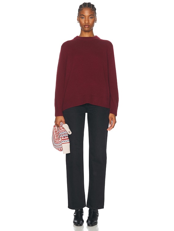 Jenni Kayne Cashmere Oversized Crewneck Sweater in Wine | FWRD
