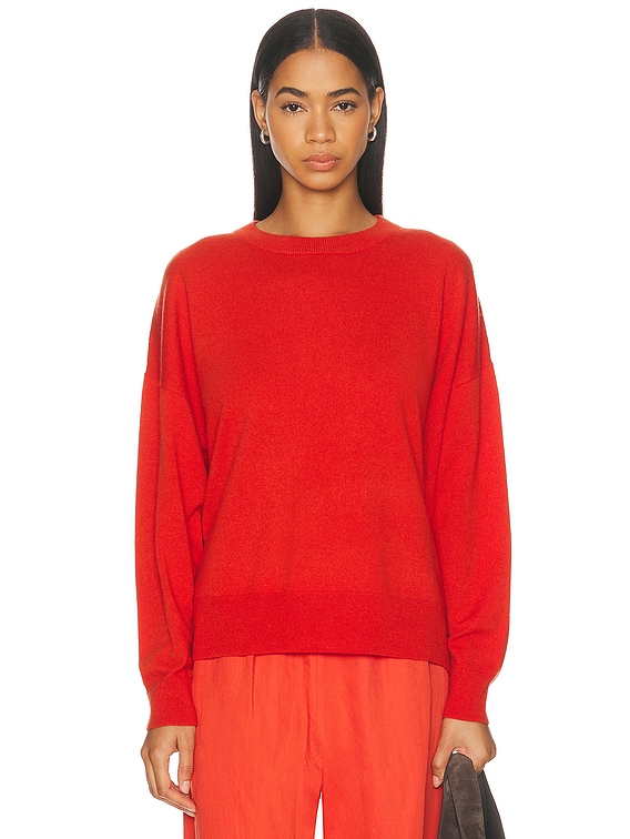 Jenni Kayne Cashmere Marina Crewneck Sweater in Tomato | FWRD