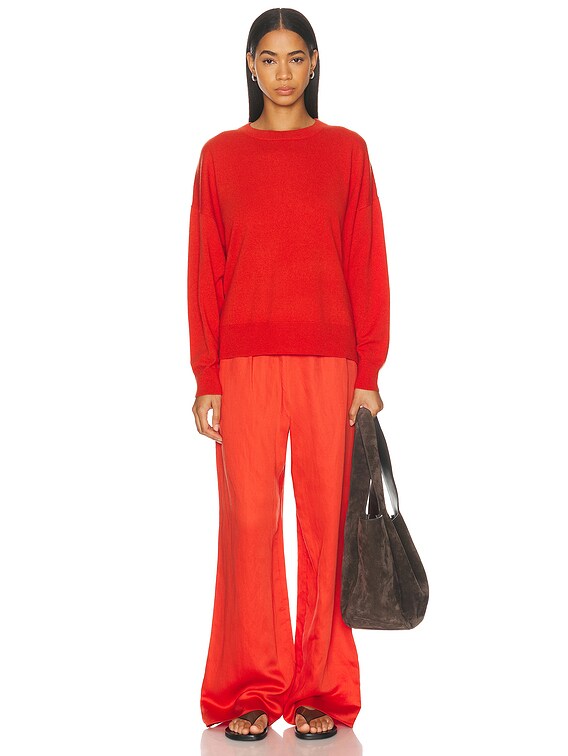 Jenni Kayne Cashmere Marina Crewneck Sweater in Tomato | FWRD