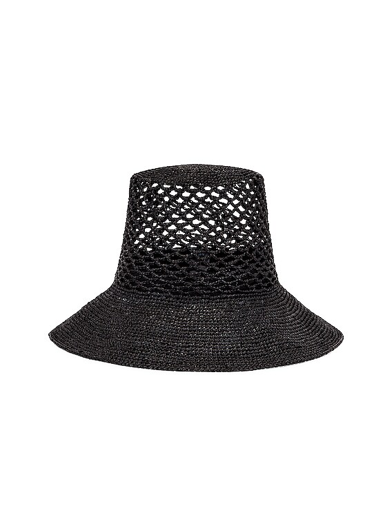 Janessa Leone Lynda Packable Bucket Hat in Black | FWRD display picture 2
