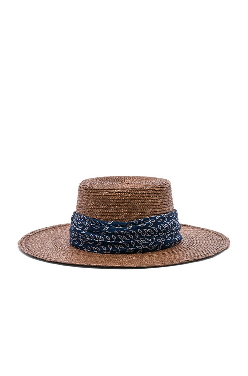 Janessa Leone Louis Bolero Hat in Brown | FWRD display picture 2