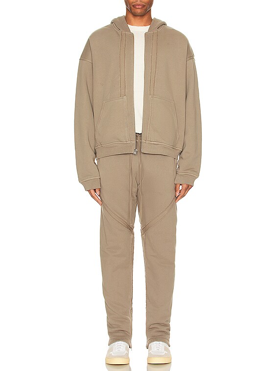 【関税込み】John Elliott トープ Frame フーディ JOHN ELLIOTT Frame Full Zip Hoodie in Bark | FWRD