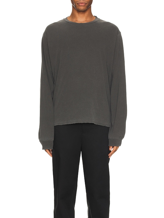 JOHN ELLIOTT Folsom Cropped LS Tee in Vintage Black | FWRD