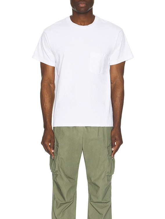 JOHN ELLIOTT Cropped Campus Pocket Tee in White | FWRD