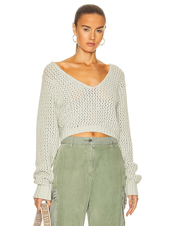 Foam Boucle Knit Crop Top