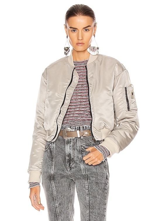 JOHN ELLIOTT Hunter Cropped Bomber in Bone | FWRD