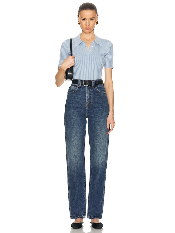 Piper Silk Cotton Rib Polo Top