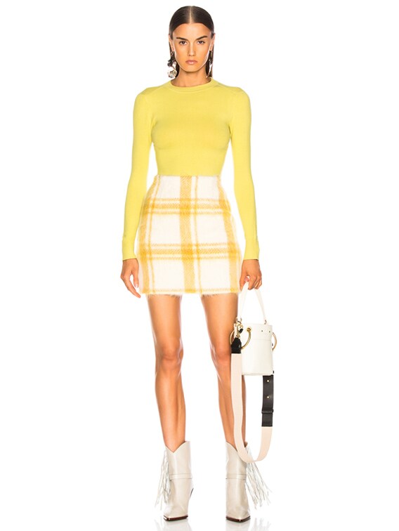 JoosTricot Bodycon Long Sleeve Crew Neck in Limelight | FWRD