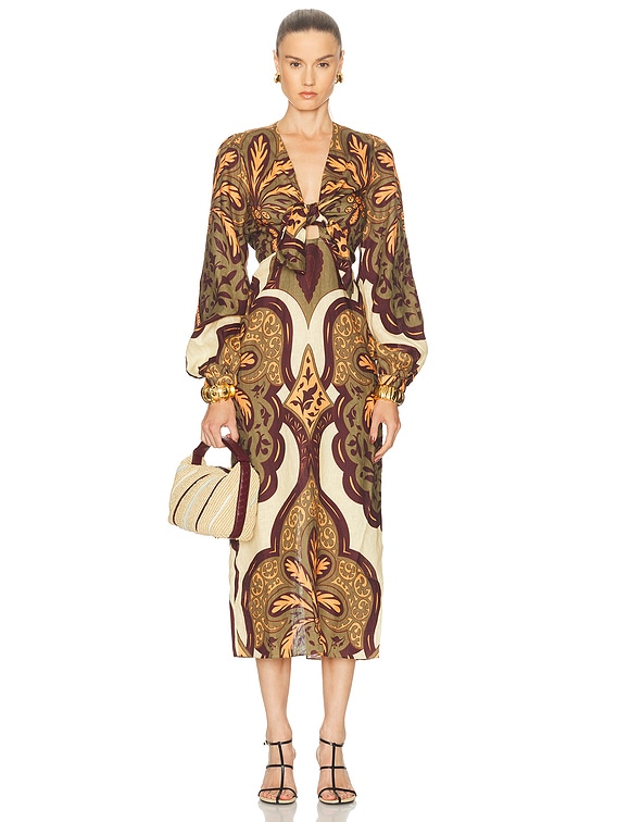 Johanna Ortiz Across Paradise Ankle Dress in Palma Sevillana, Ecru