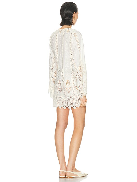 Johanna Ortiz Vision Seeking Mini Dress in Ecru | FWRD