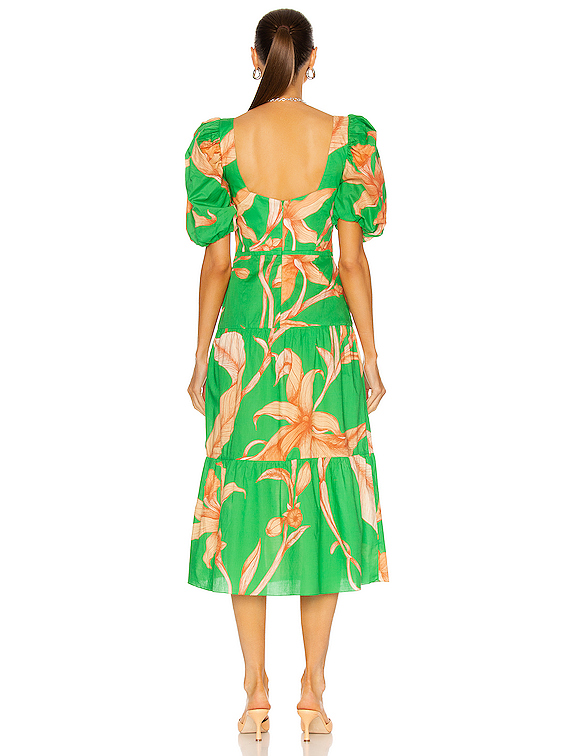 Johanna Ortiz Colorful Culture Midi Dress in Emerald Green | FWRD