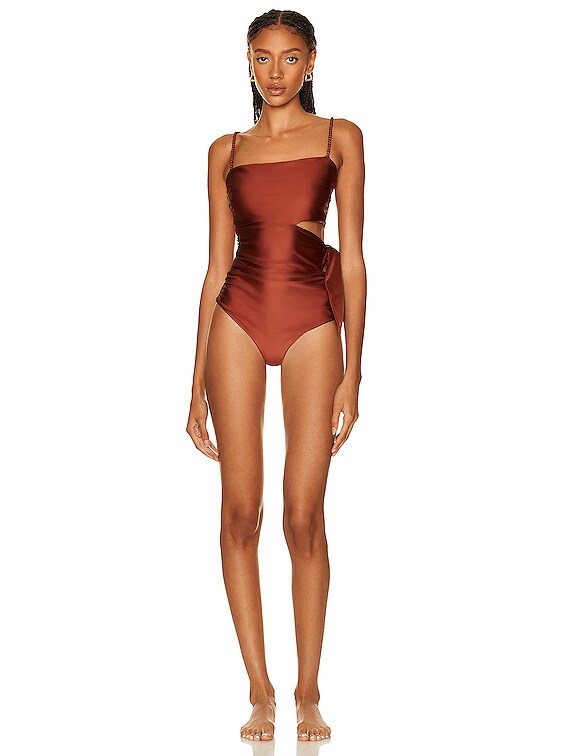 Johanna Ortiz Ocean Revelation One Piece Swimsuit in Terracotta FWRD