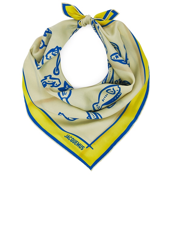 JACQUEMUS LE BANDANA PESCO ジャックムス　バンダナ JACQUEMUS Le Bandana Pesco in Print Capri Fish Yellow | FWRD