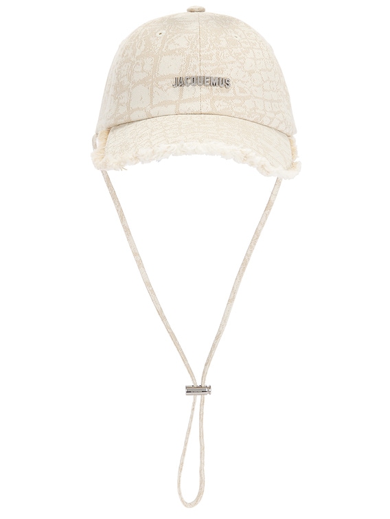 JACQUEMUS La Casquette Artichaut Cap in Croco Beige | FWRD