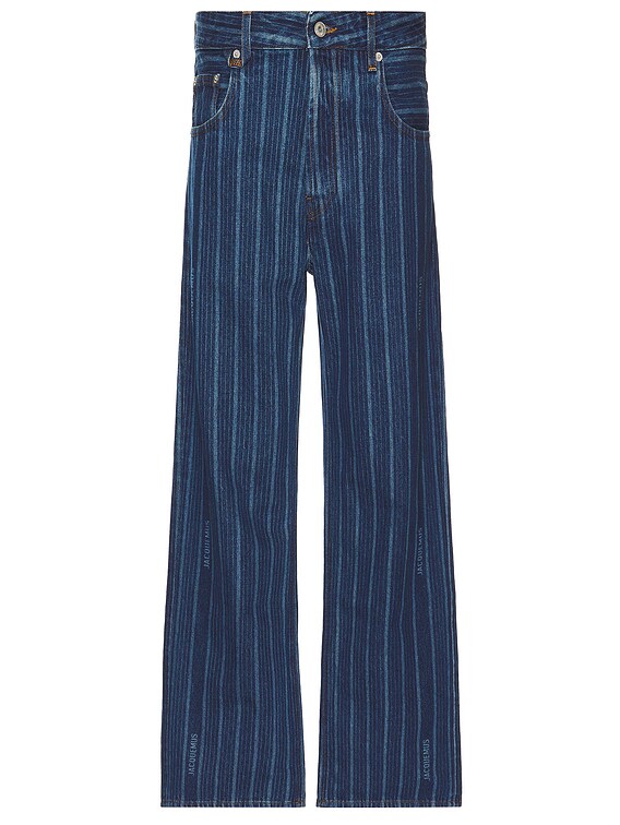 JACQUEMUS LE DE-NIMES LARGE デニム - Print Blue Stripe | FWRD