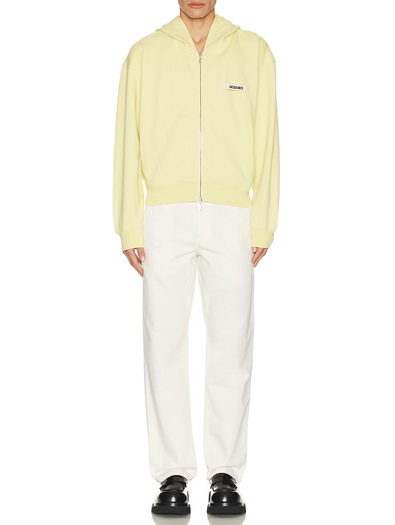 JACQUEMUS LE HOODIE ZIP GROS GRAIN パーカー - Light Yellow