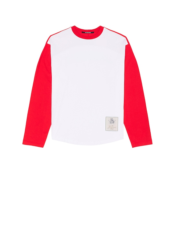 JACQUEMUS Le T-Shirt Baseball Ml in Multi Red | FWRD