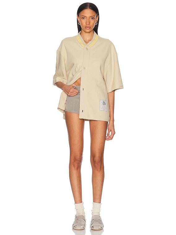 JACQUEMUS La Chemise Baseball Mc in Beige | FWRD