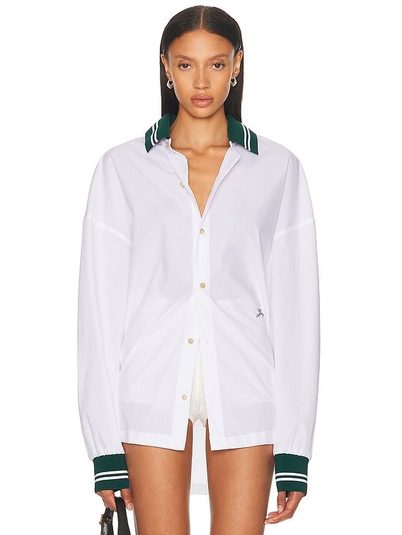 【関税＆送料込み】Jacquemus 'La Chemise Baseball' White Sh JACQUEMUS La Chemise Baseball Shirt in White | FWRD