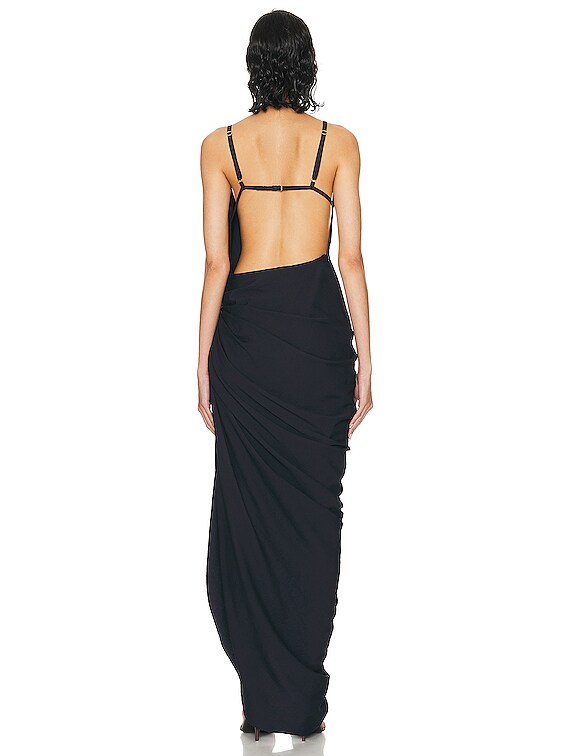 JACQUEMUS La Robe Saudade Longue in Dark Navy | FWRD JACQUEMUS La Robe Saudade Longue in Dark Navy | FWRD