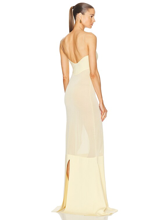 Jacquemus La Robe Fino メッシュロングドレス La Robe Fino gown in black - Jacquemus | Mytheresa