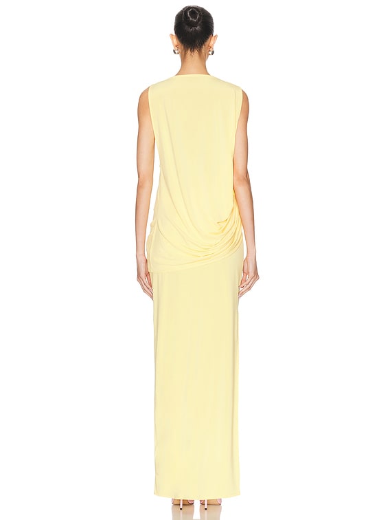 【関税＆送料込み】Jacquemus 'La Robe Peplo' Yellow Long Dr JACQUEMUS La Robe Peplo Longue in Yellow | FWRD