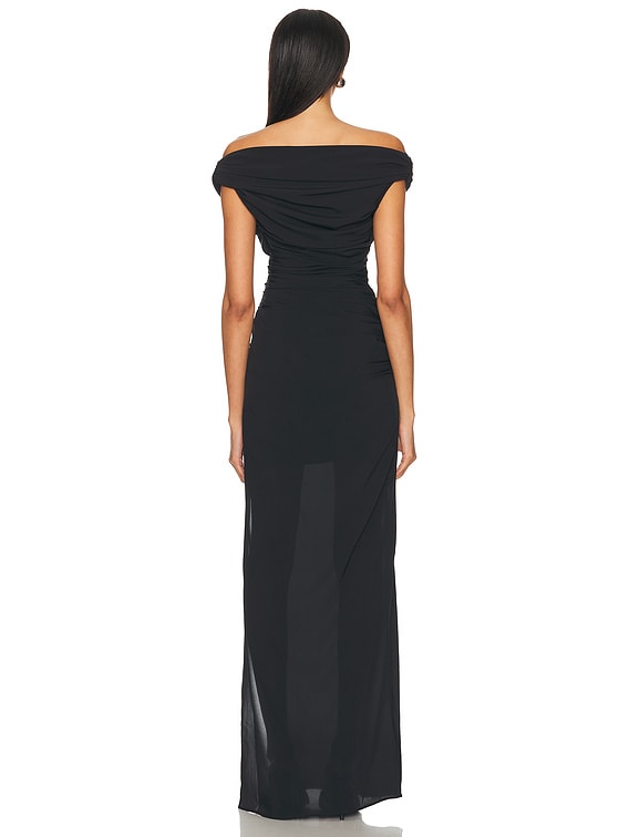 JACQUEMUS ラロフファウォラフレアハルタトレス 【関税込】 JACQUEMUS La Robe Rita Longue in Black | FWRD