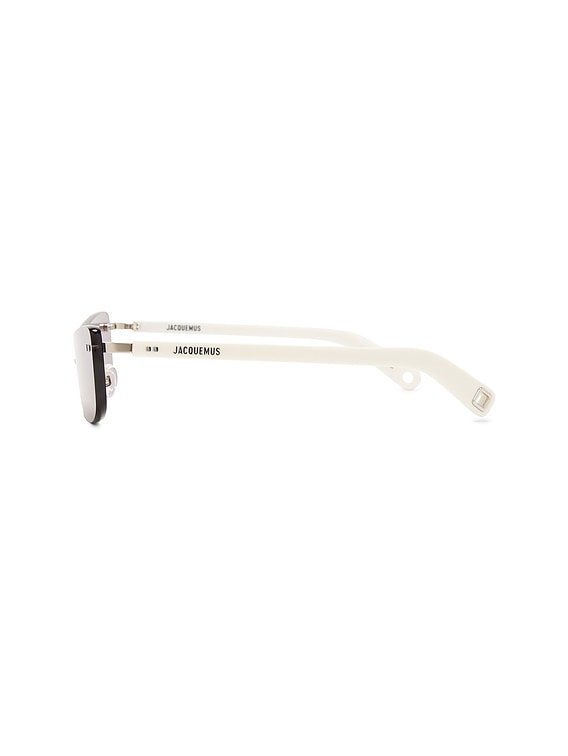 【JACQUEMUS】Miranda Sunglasses - Unisex ホワイト JACQUEMUS Mirada Sunglasses in White & Silver Mirror | FWRD