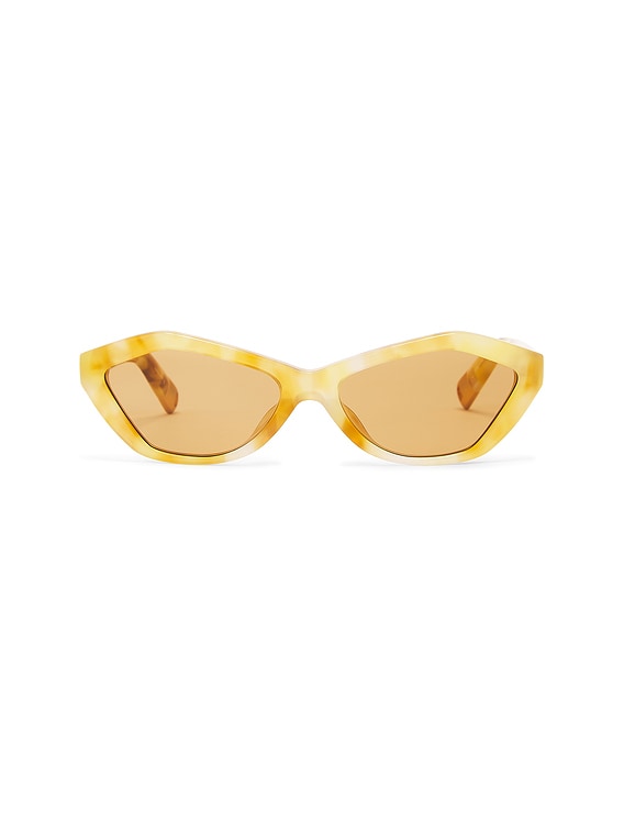 JACQUEMUS Bambino Sunglasses in Beige T-Shell, Matte Gold