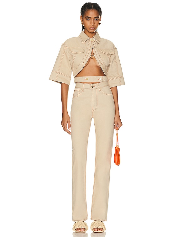 JACQUEMUS Le De Nimes in Beige & Terracotta | FWRD JACQUEMUS Le De Nimes in Beige & Terracotta | FWRD