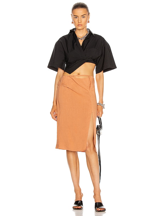 JACQUEMUS La Jupe Drap in Terracotta | FWRD