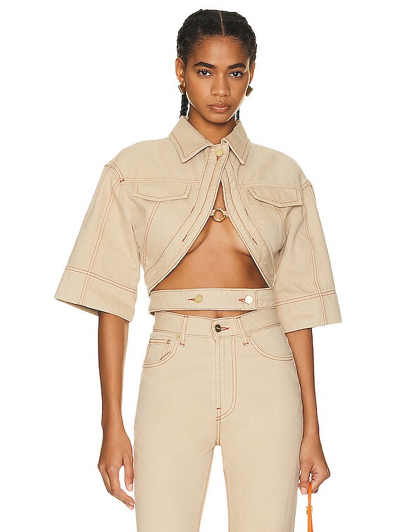 JACQUEMUS Le Haut De Nimes Yuma in Beige & Terracotta | FWRD