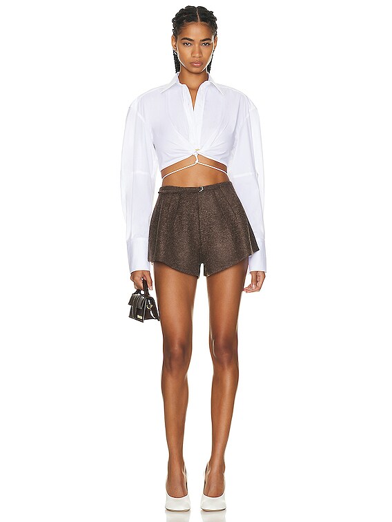 JACQUEMUS La Chemise Plidao Top in White | FWRD