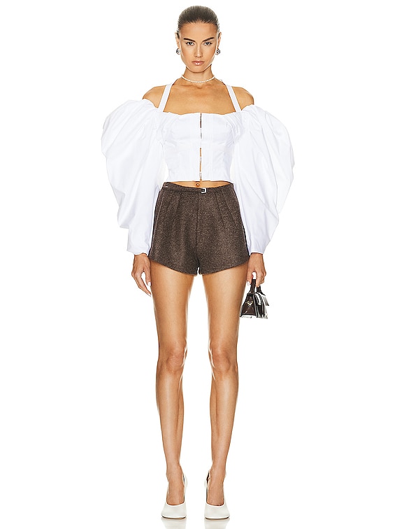 JACQUEMUS Le Haut Taffetas Top in White | FWRD