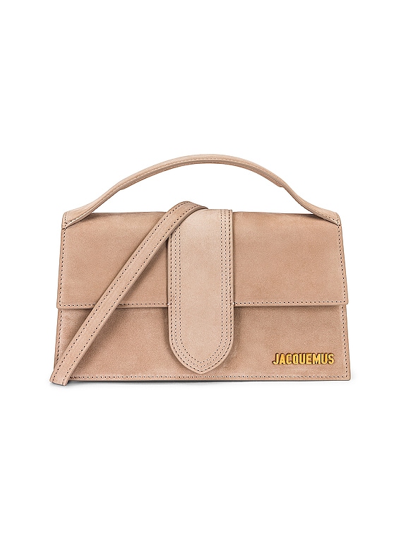 JACQUEMUS LE GRAND CHIQUITO DARK BROWN SUEDE TOP HANDLE BAG