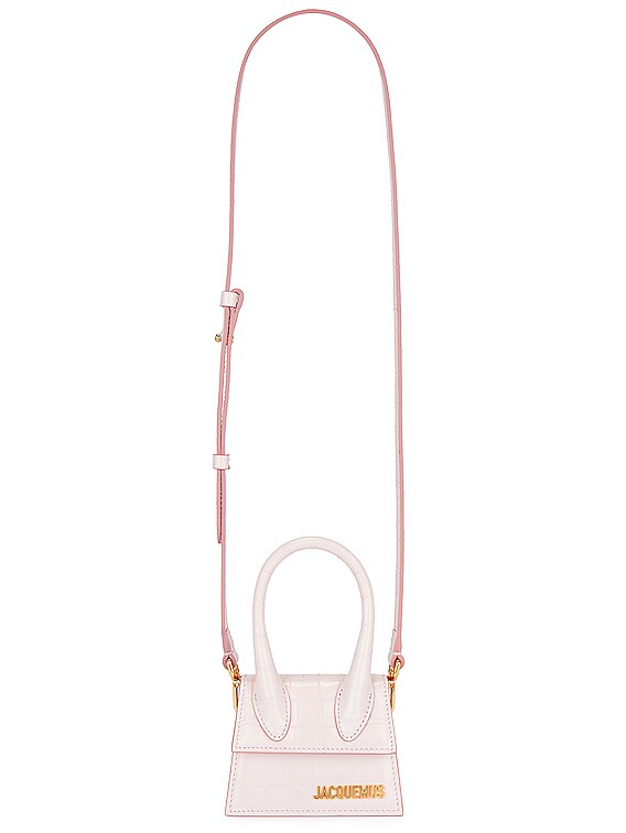 Jacquemus Le Chiquito Crocodile-embossed Leather Top-handle Bag - Pale Pink