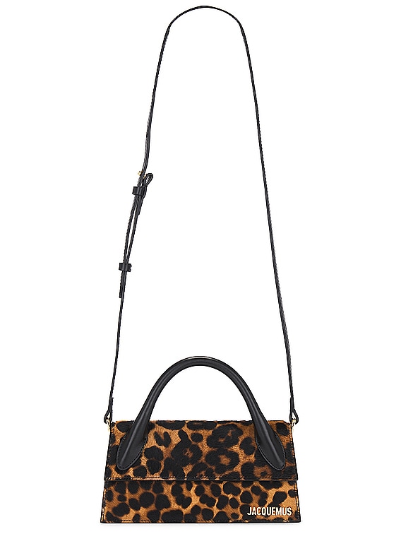 JACQUEMUS Le Chiquito Long in Print Leopard Brown | FWRD